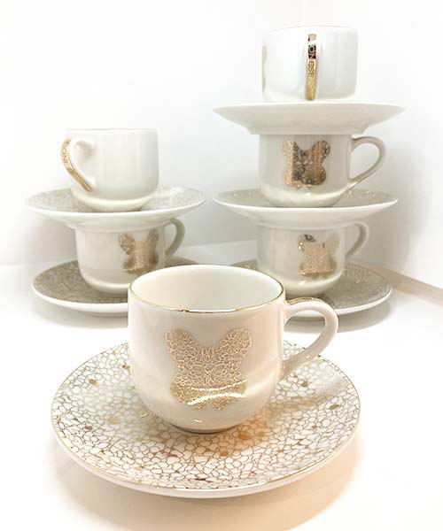 19 Pezzi Set Tè In Stile Europeo 6 Tazze Caffè In Ceramica 6