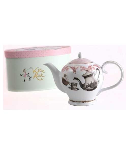 CupcakeSet Teiera e Tazza in Ceramica - Shabby Rosa- San Valentino